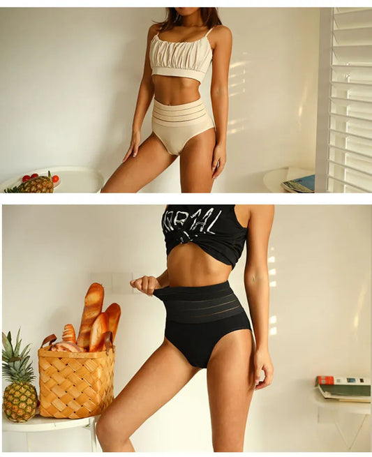 Meet'r-Culotte saillante taille haute pour femme, sous-vêtement respirant, amincissant, sans couture